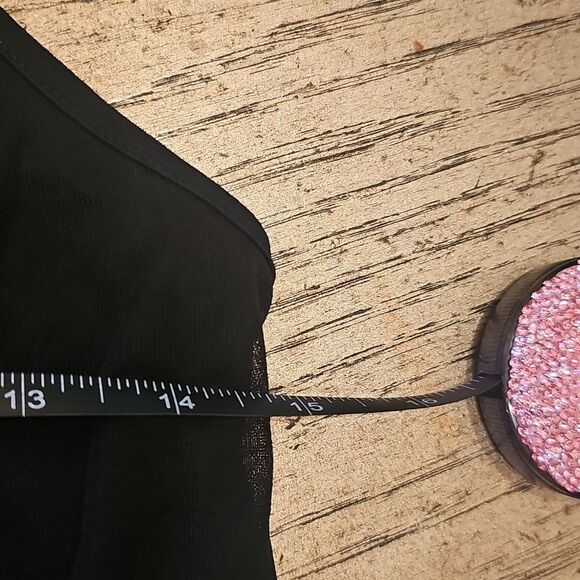 Elegant Black Beaded Sleeveless Top Size S - Picture 5 of 10